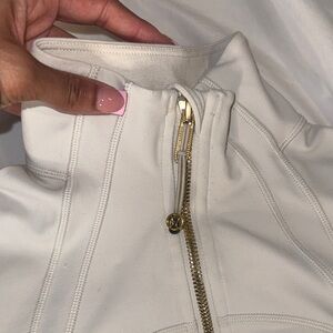 lululemon athletica White Zip-Up Jacket with Gold Hardware